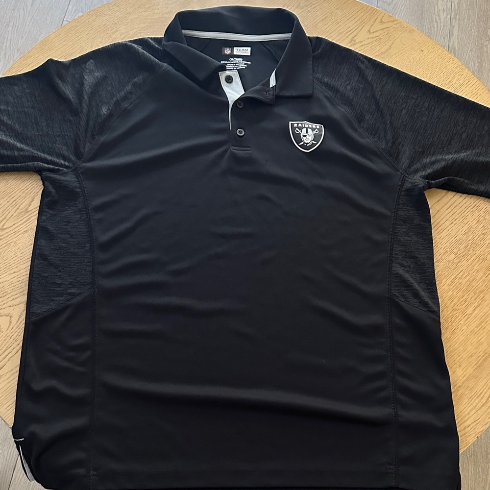 Mens NFL Black Raiders Performance Polo XL